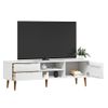 Mueble De Tv Molde Madera Maciza De Pino Blanca 158x40x49 Cm Vidaxl