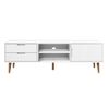 Mueble De Tv Molde Madera Maciza De Pino Blanca 158x40x49 Cm Vidaxl