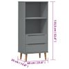 Librería Molde Madera Maciza De Pino Gris 60x35x133,5 Cm Vidaxl