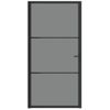 Puerta Interior Vidrio Egs Y Aluminio Negro 102,5x201,5 Cm Vidaxl