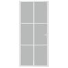 Puerta Interior De Vidrio Y Aluminio Blanco Mate 93x201,5 Cm Vidaxl