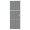Puerta Interior Vidrio Egs Y Aluminio Blanco 83x201,5 Cm Vidaxl