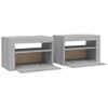 Mesitas De Noche Con Led 2 Unidades Gris Sonoma 60x35x40 Cm Vidaxl