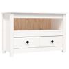 Mueble Para Tv De Madera Maciza De Pino Blanco 79x35x52 Cm Vidaxl