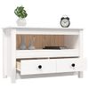 Mueble Para Tv De Madera Maciza De Pino Blanco 79x35x52 Cm Vidaxl