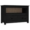 Mueble De Tv De Madera Maciza De Pino Negro 79x35x52 Cm Vidaxl