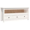 Mueble Para Tv De Madera Maciza De Pino Blanco 114x35x52 Cm Vidaxl