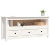 Mueble Para Tv De Madera Maciza De Pino Blanco 114x35x52 Cm Vidaxl