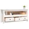 Mueble Para Tv De Madera Maciza De Pino Blanco 114x35x52 Cm Vidaxl