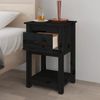 Mesita De Noche Madera Maciza De Pino Negro 40x35x61,5 Cm Vidaxl