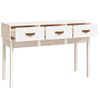 Mesa Consola De Madera Maciza De Pino Blanco 114x40x75 Cm Vidaxl