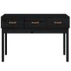 Mesa Consola Madera Maciza De Pino Negro 114x40x75 Cm Vidaxl