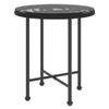 Mesa De Comedor De Vidrio Templado Y Acero Negro Ø50 Cm Vidaxl