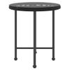 Mesa De Comedor De Vidrio Templado Y Acero Negro Ø50 Cm Vidaxl