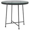 Mesa De Comedor De Vidrio Templado Y Acero Negro 80 Cm Vidaxl