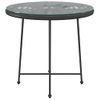 Mesa De Comedor De Vidrio Templado Y Acero Negro 80 Cm Vidaxl