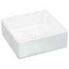 Lavabo Cuadrado De Cerámica Blanco 37x37x13 Cm Vidaxl