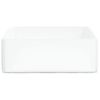 Lavabo Cuadrado De Cerámica Blanco 37x37x13 Cm Vidaxl