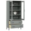 Librería Patas De Metal Oslo Madera Maciza Gris 85x35x172,5cm Vidaxl