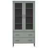 Librería Patas De Metal Oslo Madera Maciza Gris 85x35x172,5cm Vidaxl