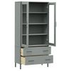 Librería Patas De Metal Oslo Madera Maciza Gris 85x35x172,5cm Vidaxl