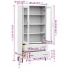 Librería Patas De Metal Oslo Madera Maciza Blanco 85x35x172,5cm Vidaxl