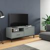 Mueble De Tv Con Patas De Metal Oslo Madera Maciza Pino Gris Vidaxl