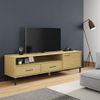 Mueble De Tv Con Patas De Metal Oslo Madera Maciza Pino Marrón Vidaxl