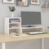 Soporte Para Monitor Madera Maciza De Pino Blanco 81x20x30 Cm Vidaxl