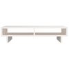 Soporte Para Monitor Madera Maciza De Pino Blanco 60x27x14 Cm Vidaxl