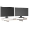 Soporte Para Monitor Madera Maciza De Pino Blanco 100x27x14 Cm Vidaxl