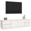 Mueble De Tv Madera Maciza De Pino Blanco 176x37x47,5 Cm Vidaxl