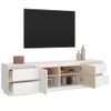 Mueble De Tv Madera Maciza De Pino Blanco 176x37x47,5 Cm Vidaxl