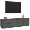 Mueble De Tv Madera Maciza De Pino Gris 176x37x47,5 Cm Vidaxl