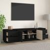 Mueble De Tv Madera Maciza De Pino Negro 176x37x47,5 Cm Vidaxl