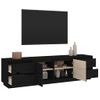 Mueble De Tv Madera Maciza De Pino Negro 176x37x47,5 Cm Vidaxl