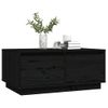 Mesa De Centro De Madera Maciza De Pino Negro 80x50x35 Cm Vidaxl