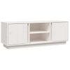 Mueble De Tv Madera Maciza De Pino Blanco 110x35x40,5 Cm Vidaxl