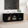 Mueble De Tv Madera Maciza De Pino Negro 110x35x40,5 Cm Vidaxl