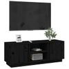 Mueble De Tv Madera Maciza De Pino Negro 110x35x40,5 Cm Vidaxl