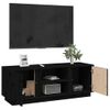 Mueble De Tv Madera Maciza De Pino Negro 110x35x40,5 Cm Vidaxl