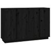 Aparador De Madera Maciza De Pino Negro 120x35x80 Cm Vidaxl