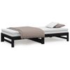 Sofá Cama Extraíble Madera Maciza De Pino Negro 2x(100x200) Cm Vidaxl