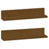 Estantes De Pared 2 Uds Madera De Pino Marrón Miel 50x11x9 Cm Vidaxl