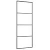 Puerta Corredera Con Set Herrajes Vidrio Esg Aluminio 76x205 Cm Vidaxl