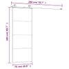 Puerta Corredera Con Set Herrajes Vidrio Esg Aluminio 76x205 Cm Vidaxl