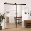 Puerta Corredera Set Herrajes Vidrio Esg Aluminio 102,5x205 Cm Vidaxl