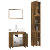 Set De Muebles Baño 3 Pzas Madera Contrachapada Roble Ahumado Vidaxl