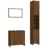 Set De Muebles Baño 3 Pzas Madera Contrachapada Roble Marrón Vidaxl