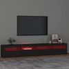 Mueble De Tv Con Luces Led Negro 240x35x40 Cm Vidaxl